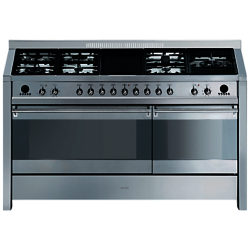 Smeg A5-8 Dual Fuel Range Cooker, Stainless Steel